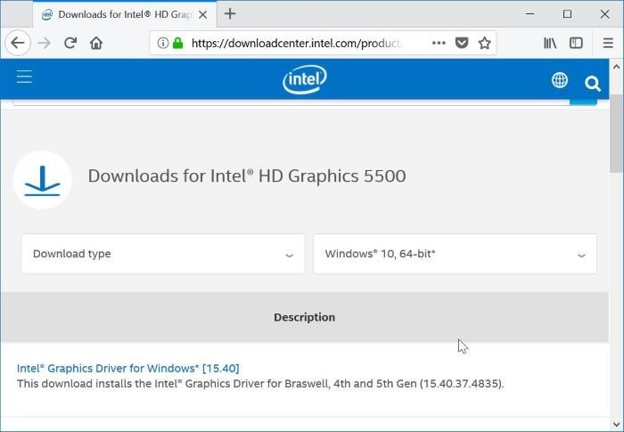 Intel graphics driver windows 10 64 bit